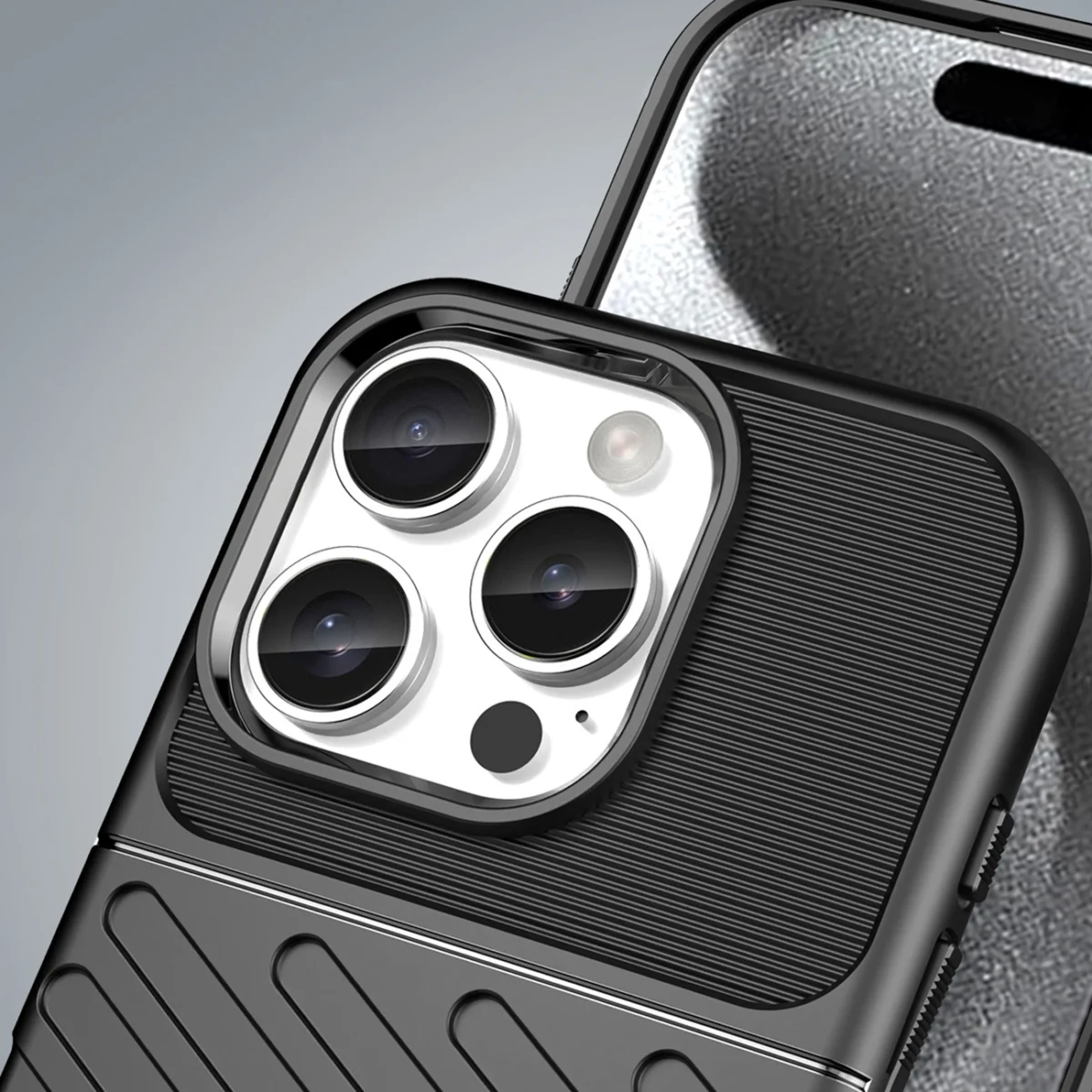 Thunder Silicone Case Black Kryt iPhone 16 Pro