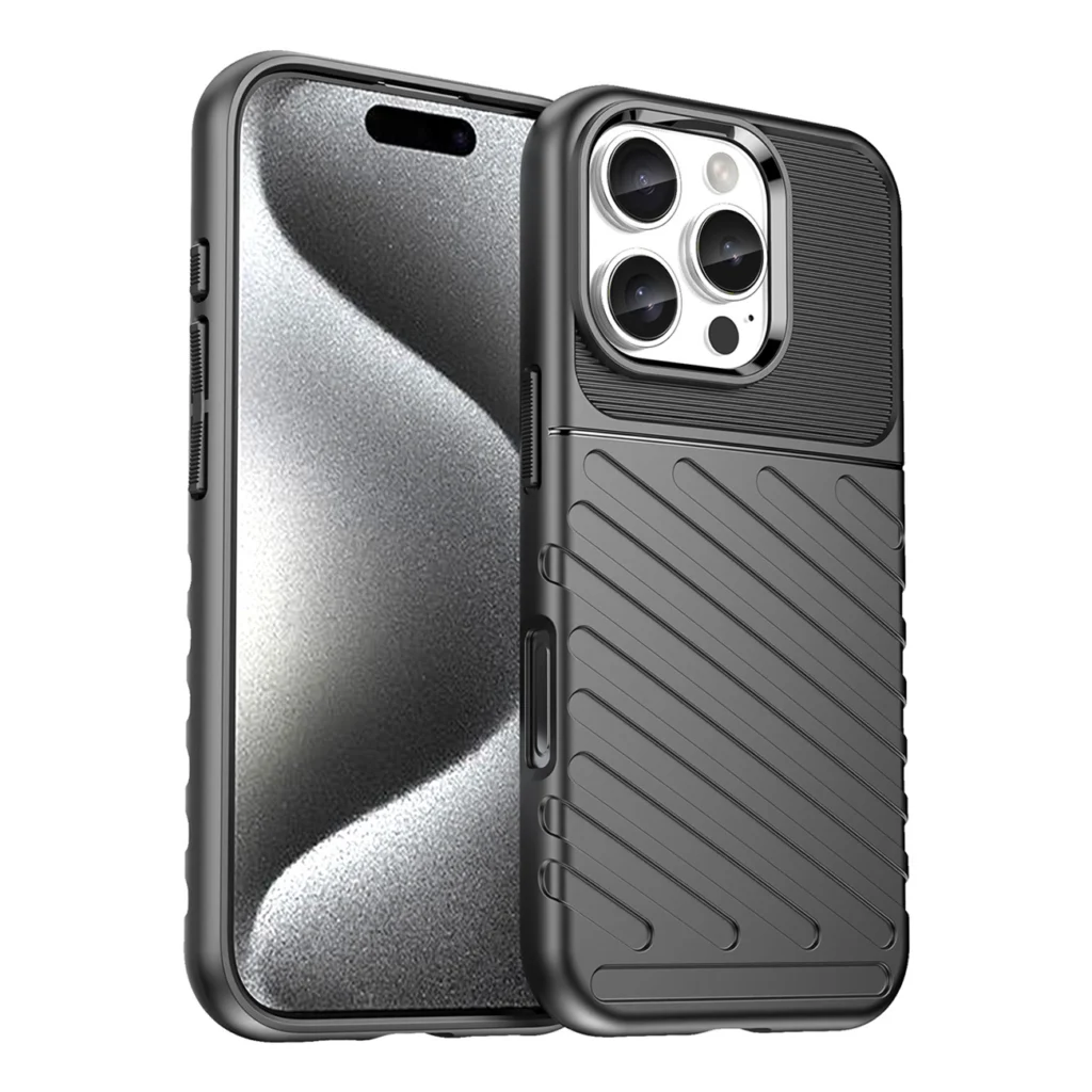 Thunder Silicone Case Black Kryt iPhone 16 Pro Max
