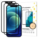 Wozinsky 2X Tempered Glass Full Glue Super Tough Screen Protector Full Coveraged With Frame Case Friendly iPhone 12 Pro / iPhone 12 Black iPhone 12/12 Pro
