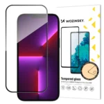 Wozinsky Full Screen Tempered Glass With Frame Case Friendly Wozinsky Full Glue Black iPhone 15 Pro