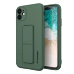 Wozinsky Kickstand Case Silicone Case With Stand For Dark Green Kryt iPhone 12 Pro Max