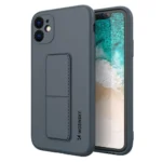 Wozinsky Kickstand Case Silicone Case With Stand For Navy Blue Kryt iPhone 12 Pro Max
