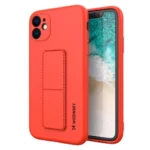 Wozinsky Kickstand Case Silicone Case With Stand For Red Kryt iPhone 12 Pro Max