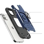 Wozinsky Ring Armor Case For Armored Cover Magnetic Holder Ring Blue Kryt iPhone 14