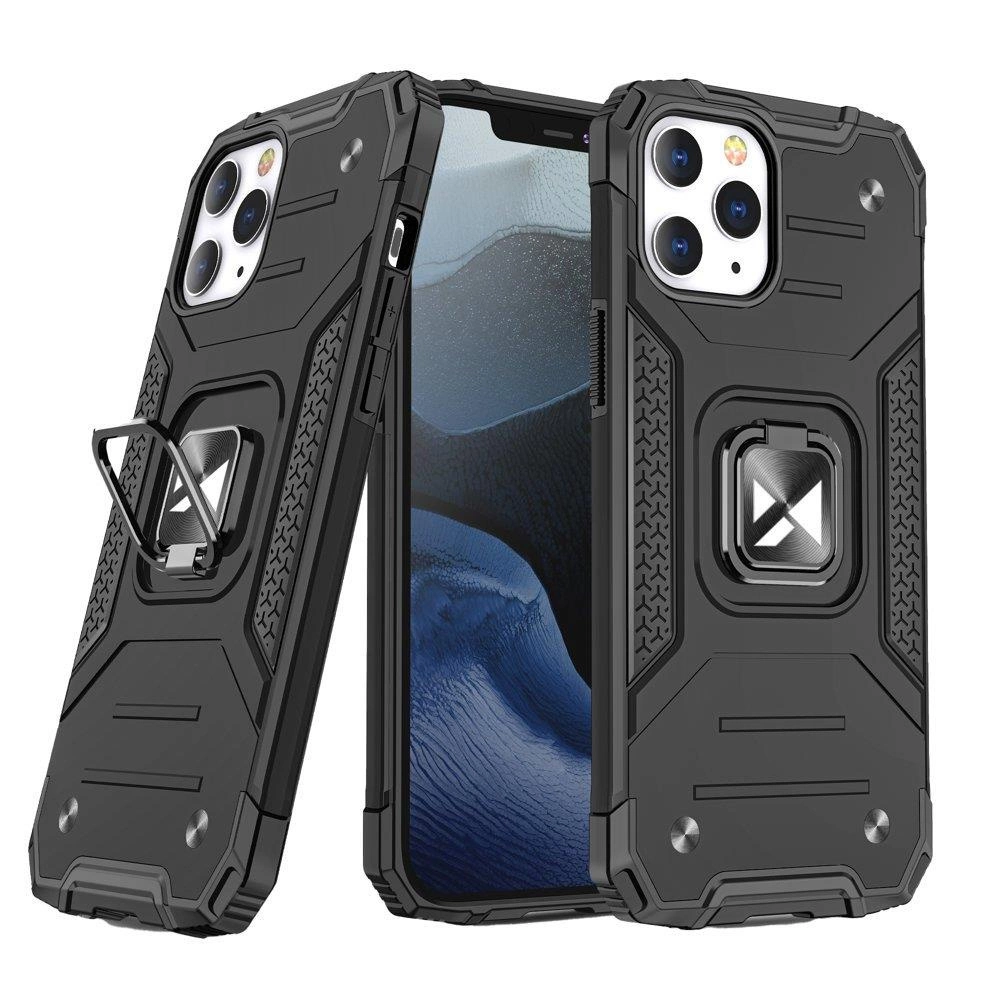 Wozinsky Ring Armor Case Kickstand Tough Rugged Cover For Black Kryt iPhone 13 Pro