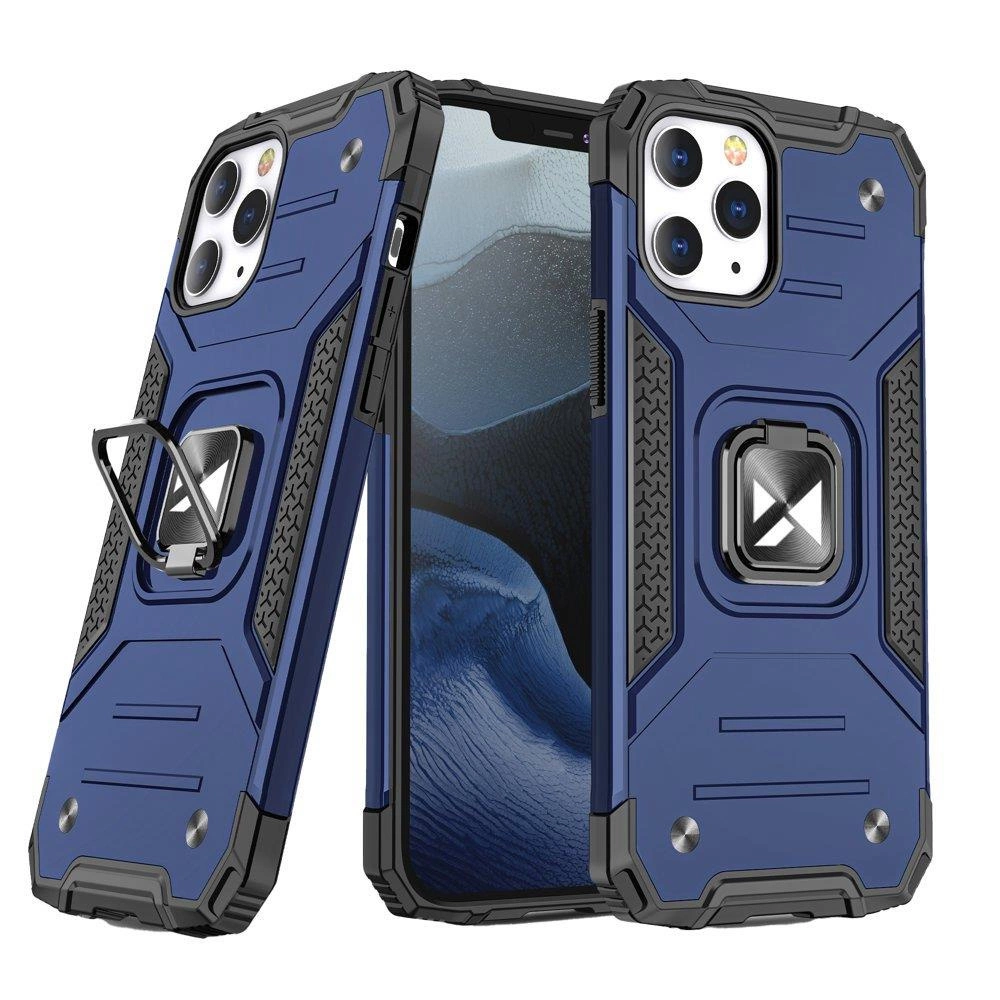 Wozinsky Ring Armor Case Kickstand Tough Rugged Cover For Blue Kryt iPhone 13 Pro Max