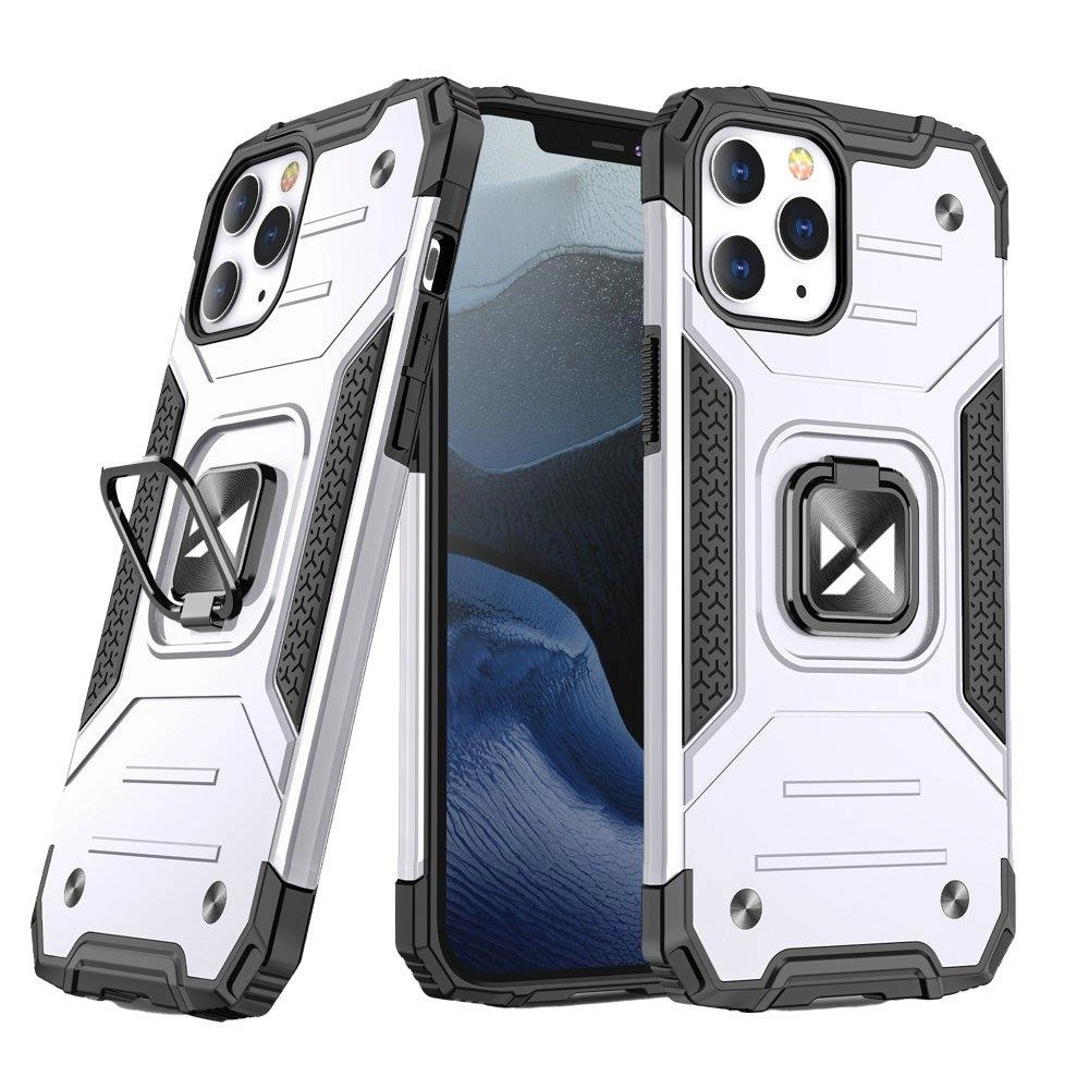 Wozinsky Ring Armor Case Kickstand Tough Rugged Cover For Silver Kryt iPhone 13 Pro Max