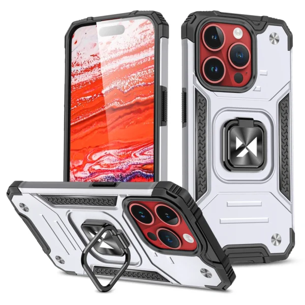 Wozinsky Ring Armor Ring Armor Case - Silver Kryt iPhone 15 Pro Max