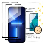 Wozinsky Set Of 2X Super Durable Full Glue Tempered Glass The Entire Screen With Frame Case Friendly Black iPhone 16e/14/13/13 Pro