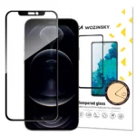 Wozinsky Tempered Glass Full Glue Super Tough Screen Protector Full Coveraged With Frame Case Friendly Black iPhone 13 Mini