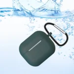 Airpods 3 Silicone Soft Earphone Cover + Keychain Lobster Clasp Pendant Dark Blue (D) Kryt AirPods 3