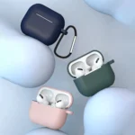 Airpods 3 Silicone Soft Earphone Cover + Keychain Lobster Clasp Pendant Dark Blue (D) Kryt AirPods 3
