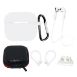 ASilicone Set Case/Ear Hook/Neck Strap/Watch Strap Holder/Carabiner Clasp White Kryt AirPods 3