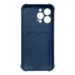 Card Armor Pouch Cover For Card Wallet Silicone Air Bag Armor Navy Blue Kryt iPhone 13 Pro Max