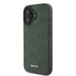 DKNY PU Leather Grid Pattern MagSafe Green Kryt iPhone 16