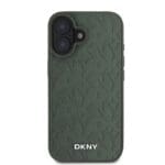DKNY PU Leather Grid Pattern MagSafe Green Kryt iPhone 16