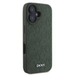 DKNY PU Leather Grid Pattern MagSafe Green Kryt iPhone 16