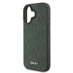DKNY PU Leather Grid Pattern MagSafe Green Kryt iPhone 16