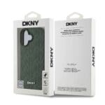 DKNY PU Leather Grid Pattern MagSafe Green Kryt iPhone 16
