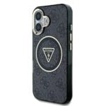 Guess IML 4G Glitter and Triangle Logo MagSafe Black Kryt iPhone 16
