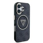 Guess IML 4G Glitter and Triangle Logo MagSafe Black Kryt iPhone 16