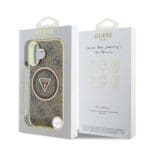 Guess IML 4G Glitter and Triangle Logo MagSafe Brown Kryt iPhone 16