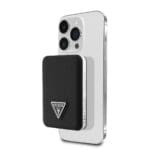 Guess PU Grained Triangle Logo MagSafe Powerbank 5000mAh Black