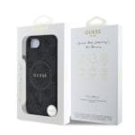 Guess PU Leather 4G Colored Ring MagSafe Black Kryt iPhone 16e