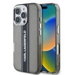 Karl Lagerfeld IML Stripe Logo Black Kryt iPhone 16 Pro Max