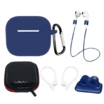 Silicone Set Case/Ear Hook/Neck Strap/Watch Strap Holder/Carabiner Clasp Blue Kryt AirPods 3