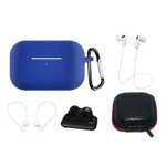 Silicone Set Ear Hook / Neck Strap / Watch Strap Holder / Carabiner Blue Kryt AirPods Pro/Pro 2