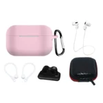 Silicone Set Ear Hook / Neck Strap / Watch Strap Holder / Carabiner Pink Kryt AirPods Pro/Pro 2