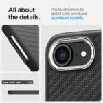 Spigen Enzo Aramid Mag MagSafe Matte Black Kryt iPhone 16e