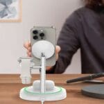 Tech-Protect Qi15W-A46 3In1 Magnetic MagSafe Wireless Charger White