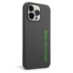 AMG Liquid Silicone Green Logo Grey Kryt iPhone 14 Pro