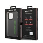 AMG Liquid Silicone Green Logo Grey Kryt iPhone 14 Pro