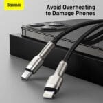 Baseus Cafule Metal Series Data Cable USB-C Lighting 20W 2m Black