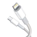 Baseus High Density Braided Series Fast Charging Data Cable USB-C Lighting 20W 1m White