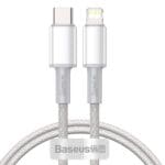 Baseus High Density Braided Series Fast Charging Data Cable USB-C Lighting 20W 1m White