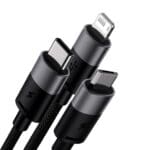 Baseus StarSpeed 3v1 Fast Charging Data Cable USB-A USB-C/Lighting/MicroUSB 20W 3.5A 1.2m Black