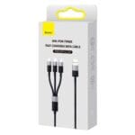 Baseus StarSpeed 3v1 Fast Charging Data Cable USB-A USB-C/Lighting/MicroUSB 20W 3.5A 1.2m Black