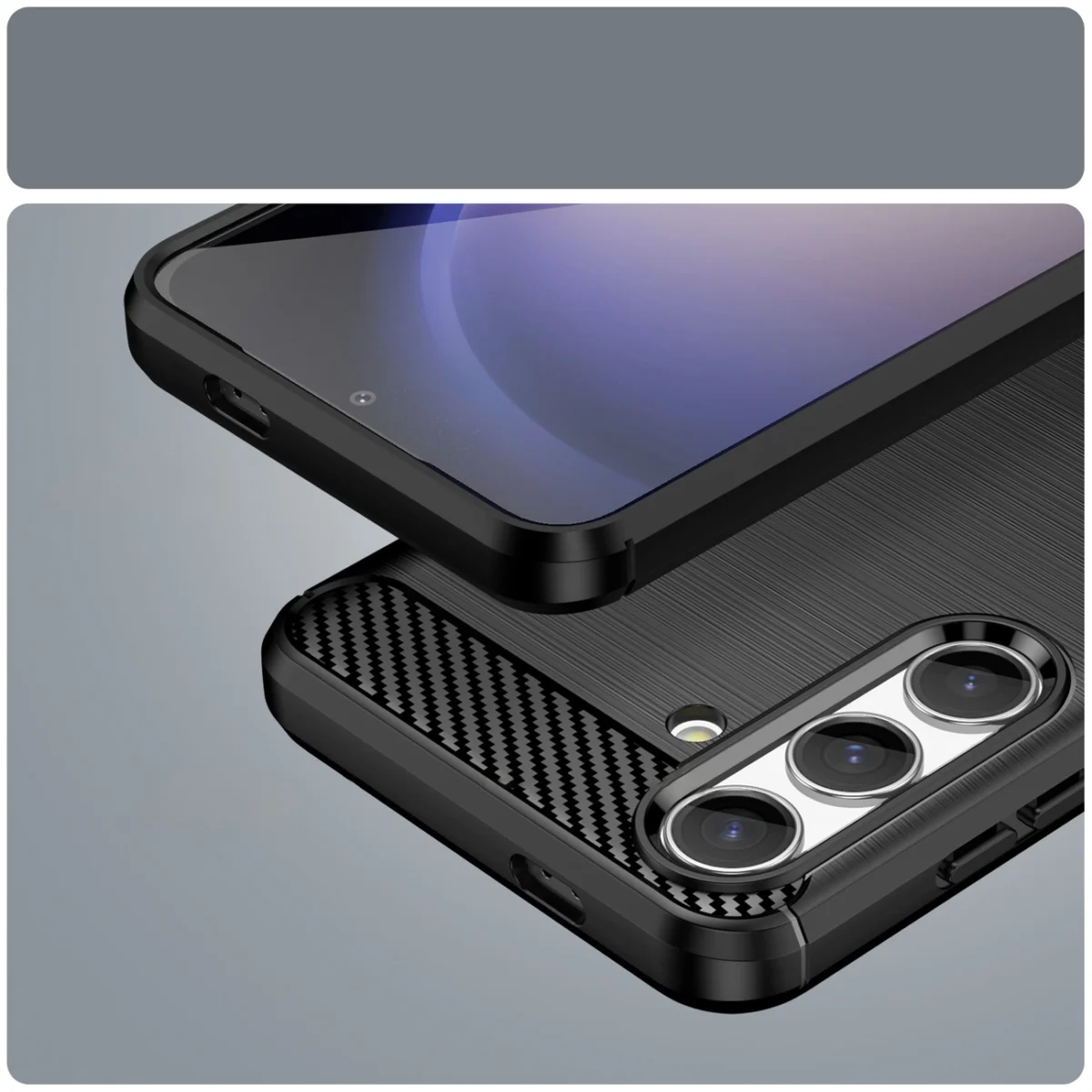 Carbon Flexible Silicone Carbon Cover Black Kryt Samsung Galaxy S24