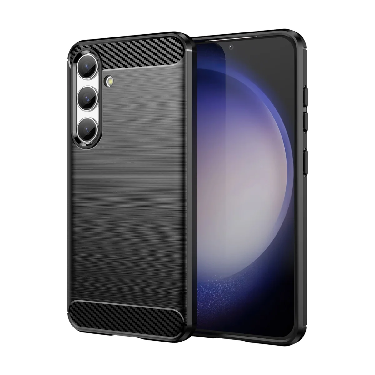 Carbon Flexible Silicone Carbon Cover Black Kryt Samsung Galaxy S24