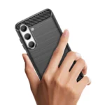 Carbon Flexible Silicone Carbon Cover Black Kryt Samsung Galaxy S24