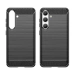 Carbon Flexible Silicone Carbon Cover Black Kryt Samsung Galaxy S24