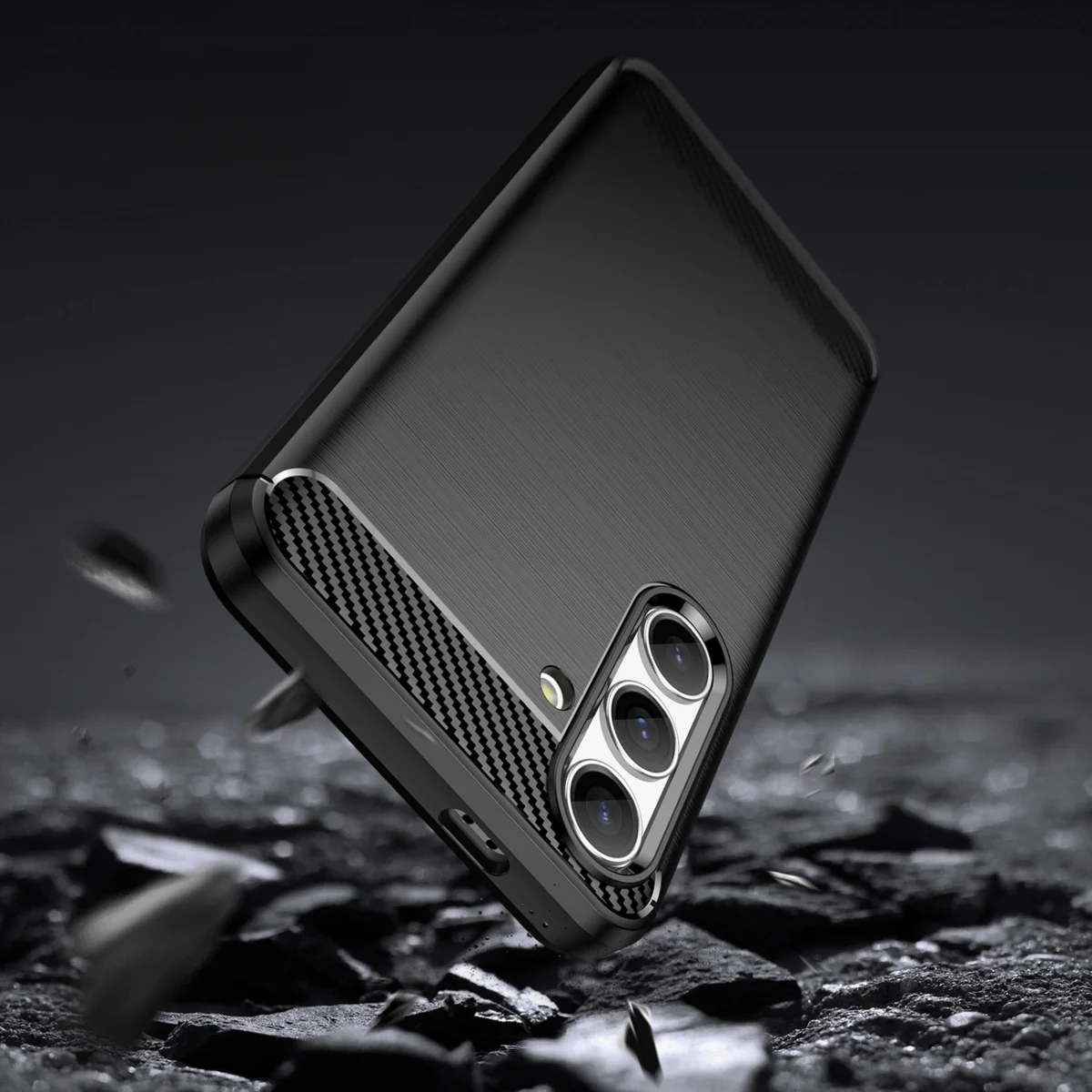 Carbon Flexible Silicone Carbon Cover Black Kryt Samsung Galaxy S24