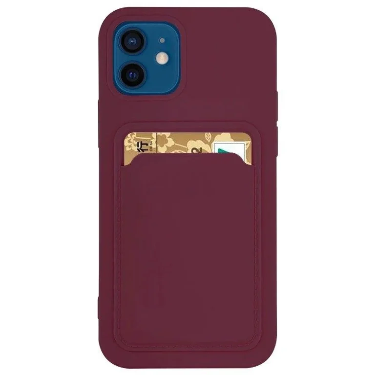 Card Silicone Wallet With Card Slot Documents Burgundy Kryt Samsung Galaxy A72