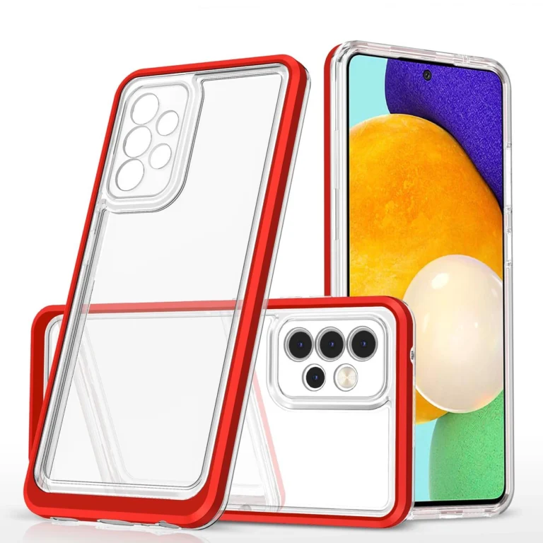 Clear 3In1 Frame Cover Gel Red Kryt Samsung Galaxy A73