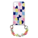 Color Chain Gel Flexible Elastic Cover With A Chain Pendant Multicolour  (1) Kryt Samsung Galaxy A12