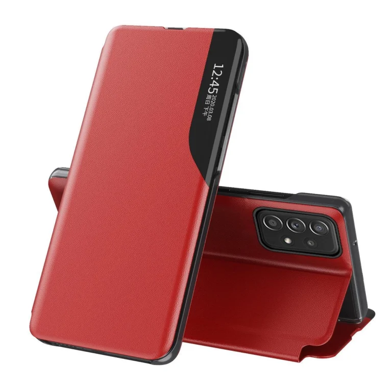 Eco Leather View An Elegant With A Flap And Stand Function Red Kryt Samsung Galaxy A73